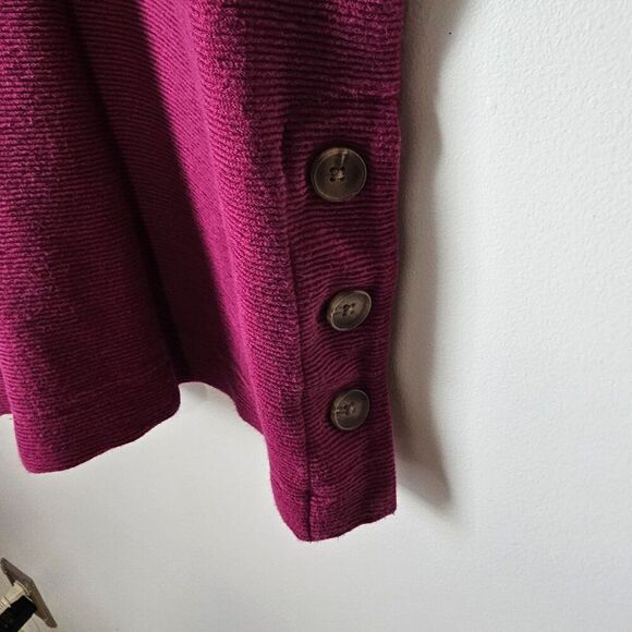 EUC ST JOHN'S BAY MAGENTA RIBBED CREW NECK BOXY PULLOVER SZ L - Picture 12 of 15